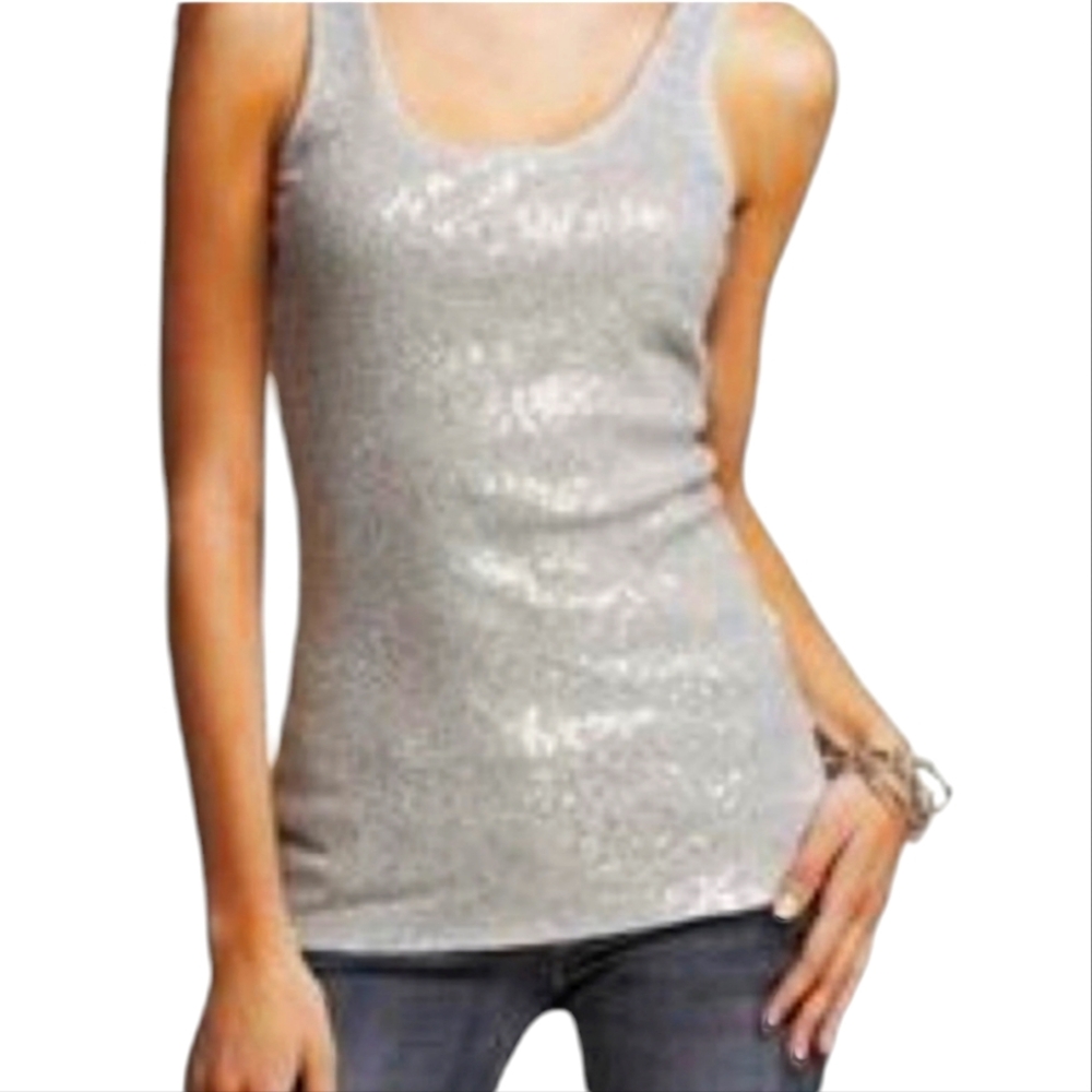 Express Sequence Ribbed Tank Top